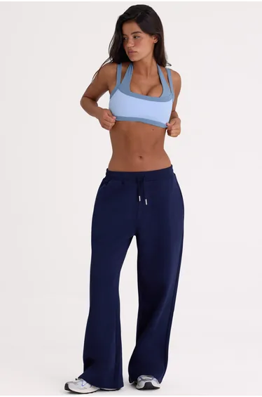 Wide-Leg Joggers in Classic Navy