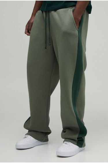 Tall Straight Fit Panelled Jogger - green