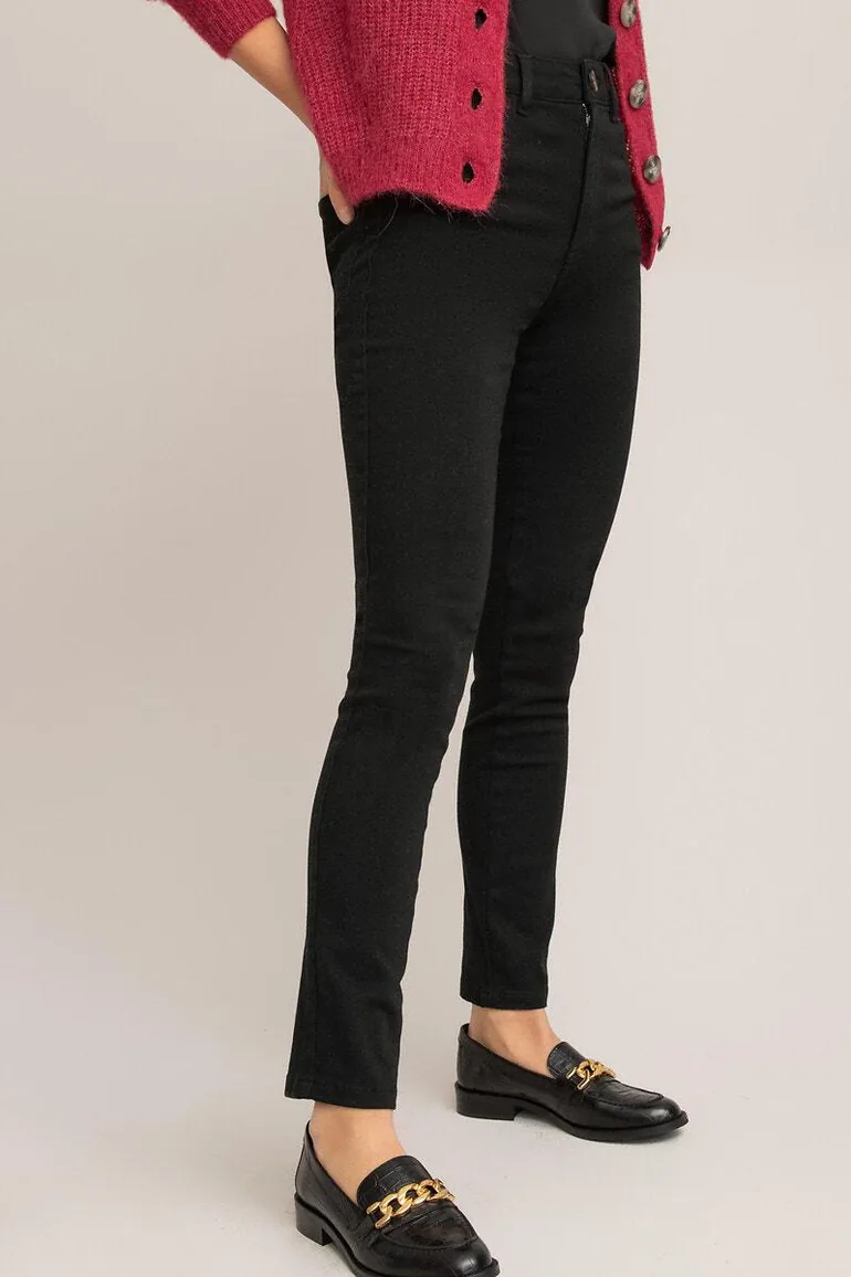 Organic Cotton Cigarette Trousers in Slim Fit, Length 26''