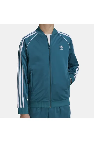 Boy's adidas Originals Juniors Adicolor SST Track Top in Turquoise