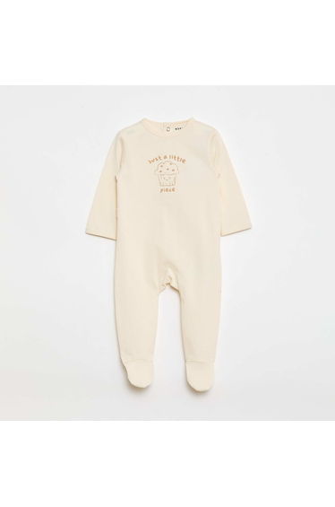 Long-Sleeved Footed Pajamas BEIGE