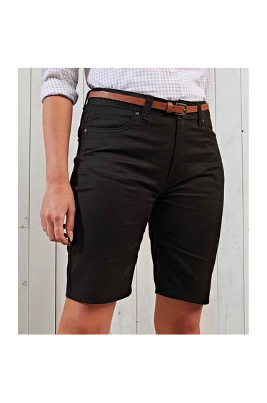 Premier Womens/Ladies Performance Casual Shorts - Black