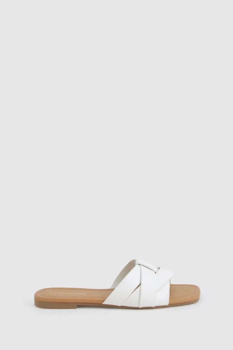 Woven Basic Mule Sandals - white - 2