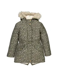 Printed Hooded Parka with Faux Fur Trim - 2