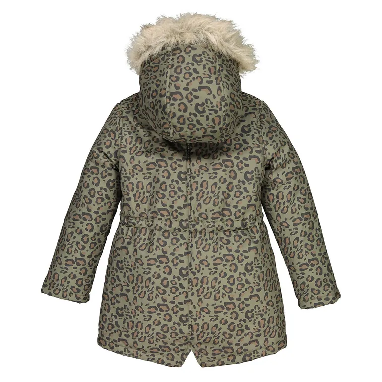 Printed Hooded Parka with Faux Fur Trim - 3