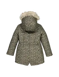 Printed Hooded Parka with Faux Fur Trim - 3