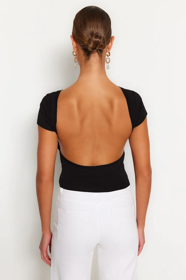 Blouse - Black - Slim fit - 5