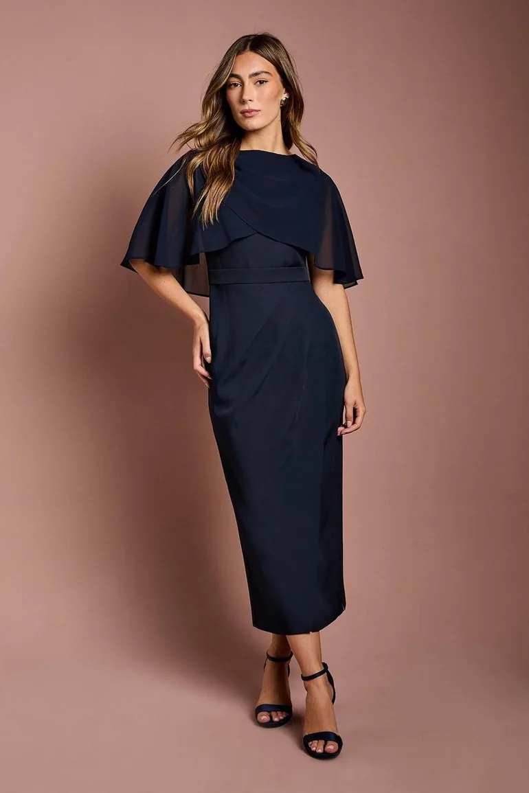 white christmas dresses Two Tone Striped Chiffon Sleeves Pencil Dress – Slady Singapore