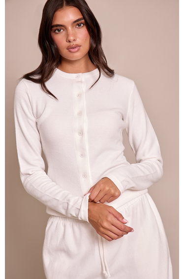 Cream Soft Touch Button Down Top