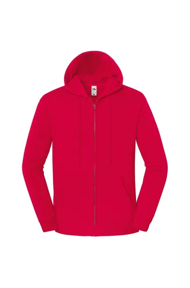 Fruit of the Loom Unisex Adult Iconic Premium Full Zip Hoodie - Red