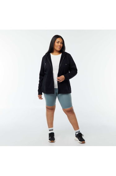 Warm sweatshirt fabric hoodie BLACK