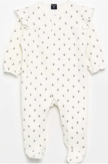 Warm Footed Sleepsuit WHITE