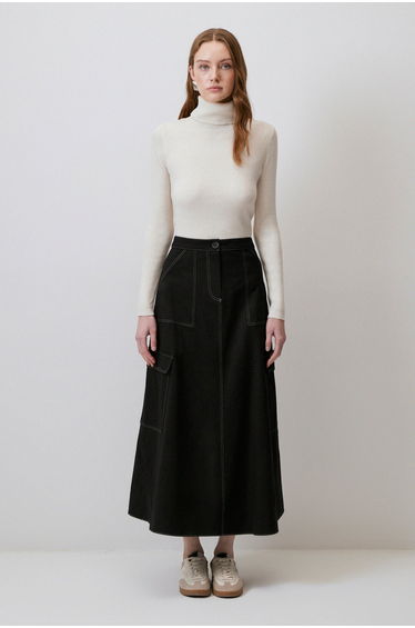 HIGH WAIST A LINE SKIRT
