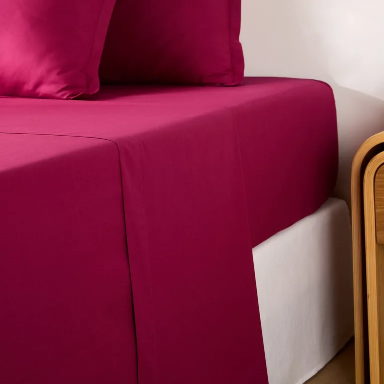 شراشف سرير بدون مطاط لا ريدوت انتيريورز باللون الزهري - 1