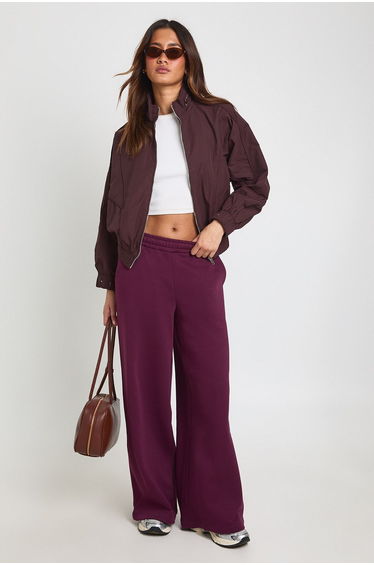 Wide Leg Jogger - plum
