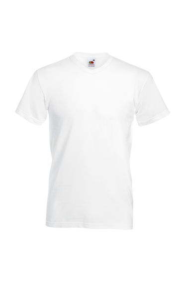 Fruit Of The Loom Mens Valueweight V-Neck, Short Sleeve T-Shirt - White