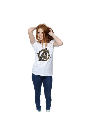 Avengers Infinity War Womens/Ladies Logo Boyfriend T-Shirt - White