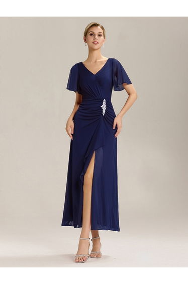 ever MARIEL|Side Split Chiffon Ruffle Sleeve Dress