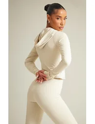 Sand Sculpt Luxe Long Sleeve Hooded Gym Jacket - 1