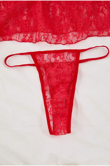 Red lace plain babydoll
