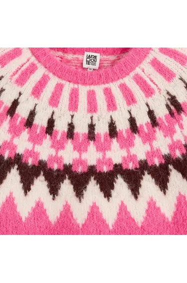 Jacquard Chunky Knit Jumper/Sweater with Crew Neck