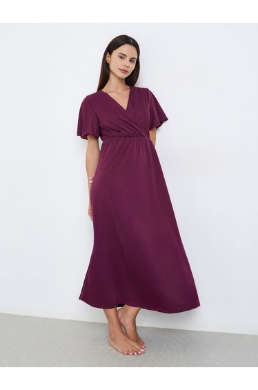Solid Wrap Front Nightdress