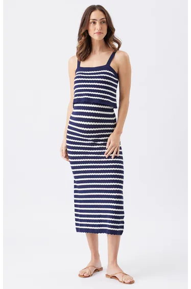 Pointelle Knit Nursing Dress