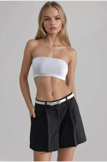 High Waist Pleated Short