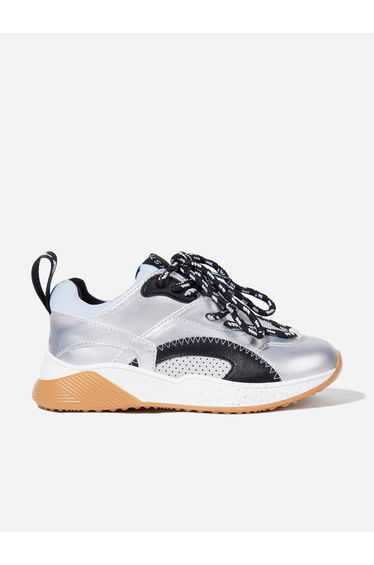 Stella McCartney Girls Lace Up Trainers in Silver