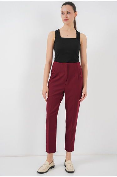 High Waist Fabric Trousers