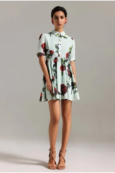 Mailik Floral Printed Mini Dress
