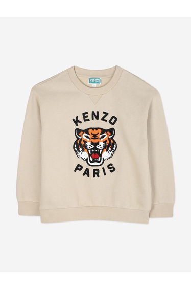 KENZO Boys Lucky Tiger Sweatshirt in Ivory