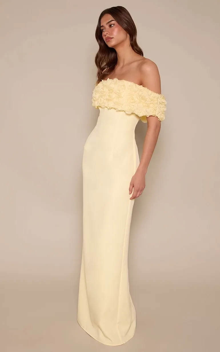 gold fishtail maxi dress Claire Lace-Up Back Fishtail Maxi Dress in Yellow, stunning statement dress, elegant printed dress, cocktail Fishtail gown, women's dress, SOERA