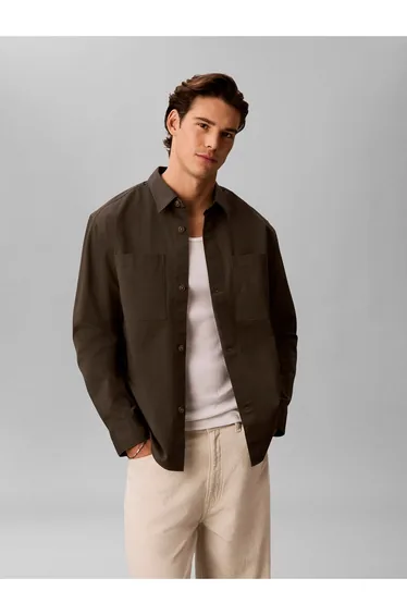 Ls Garment Wash Twill Easy Overshirt Beluga