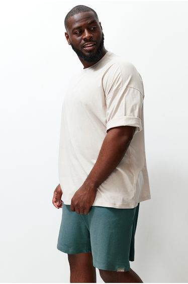 Big Size Stone Oversize/Wide Cut 100% Cotton T-Shirt