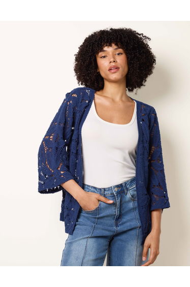 Crochet Tie Front Cardigan