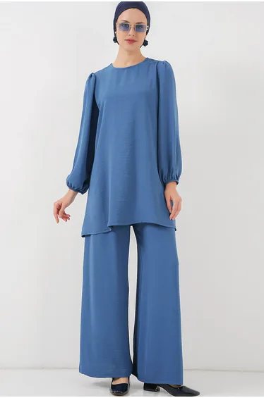 BDART Textured Long Sleeve Crew Neck Two-Piece Coord Set