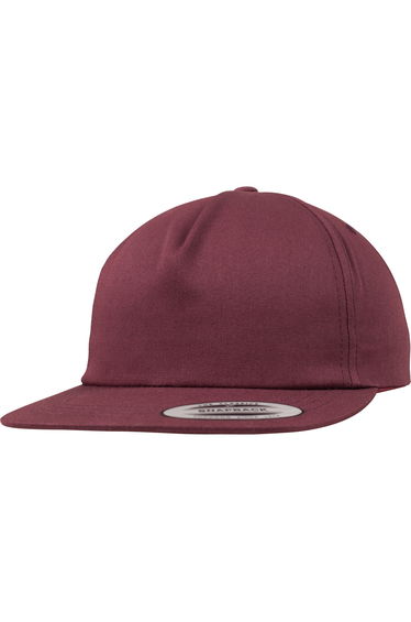 Yupoong Flexfit Unisex Unstructured 5 Panel Snapback Cap - Maroon
