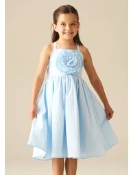 Allegra Corsage Scallop Swing Dress