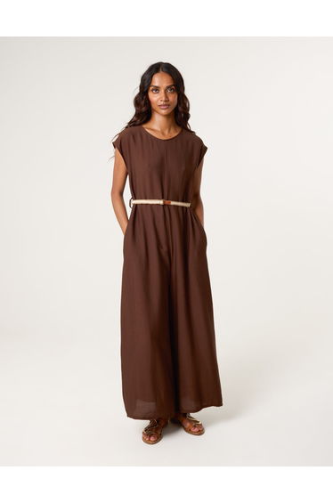 Plain Belted Jumpsuit
