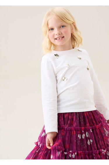 Georgie Sequin Embellished Long Sleeve Tee