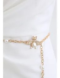 Pearly Bee Metal Chain Belt