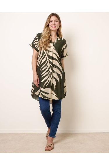 Palm Print Tunic Top
