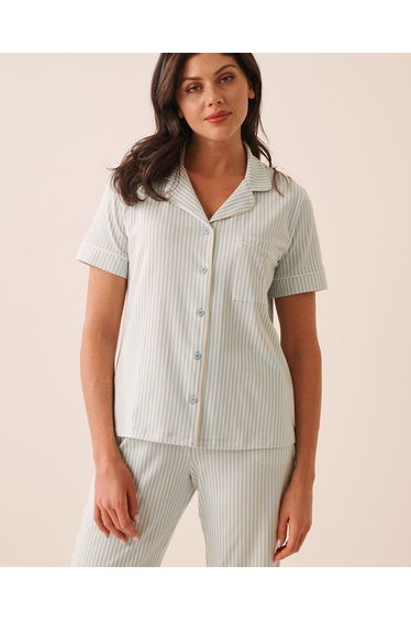 Cotton Short Sleeve Button-down Shirt