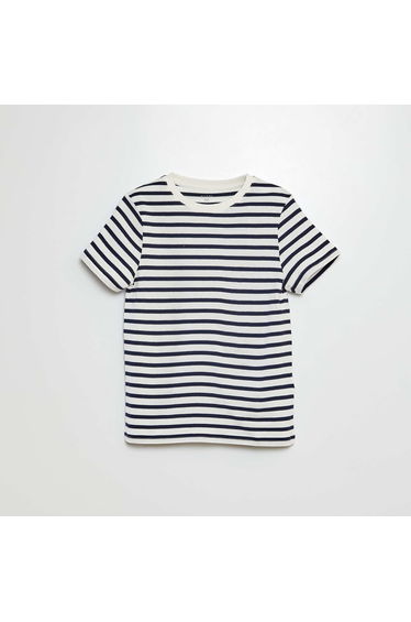 Patterned short-sleeved T-shirt BEIGE
