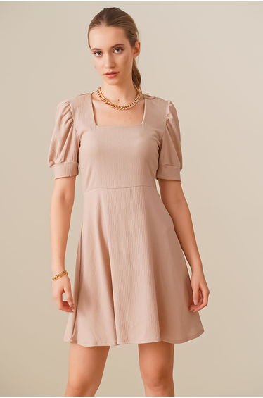 BDART Textured Square Collar Mini Knit Dress