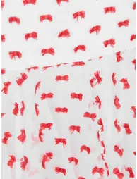 Girls Flared Dot Dress in Red - 5
