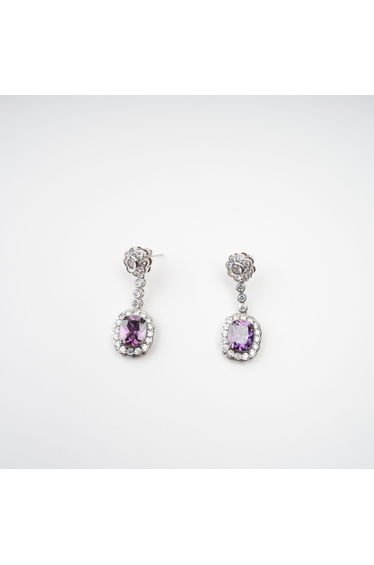 Clémence Purple Crystal Embellished Earrings