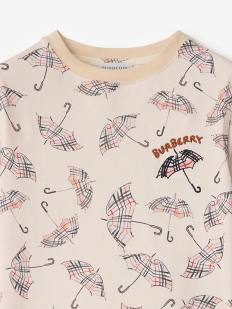 Burberry Boys Cedar Umbrella T-Shirt in Ivory - 3
