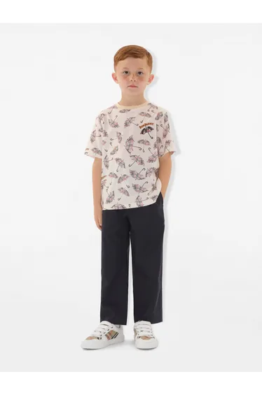Burberry Boys Cedar Umbrella T-Shirt in Ivory